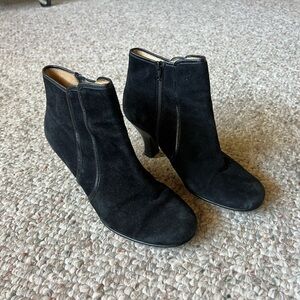 Black suede leather Ankle Boots for Women